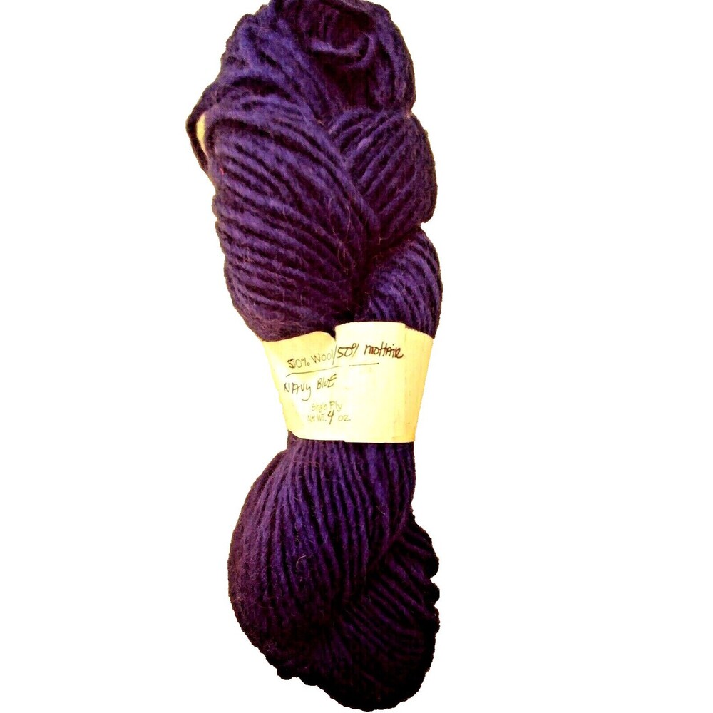 Wild West Weaver Yarn Skein Wool Mohair Navy Blue 1 Ply 4 oz Handspun - Picture 3 of 3